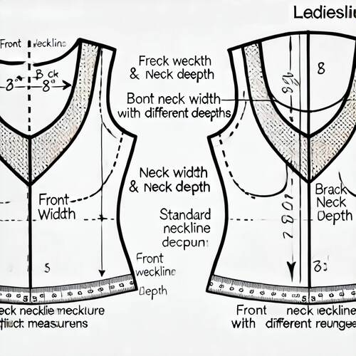 2 both front and back neckline with different depths